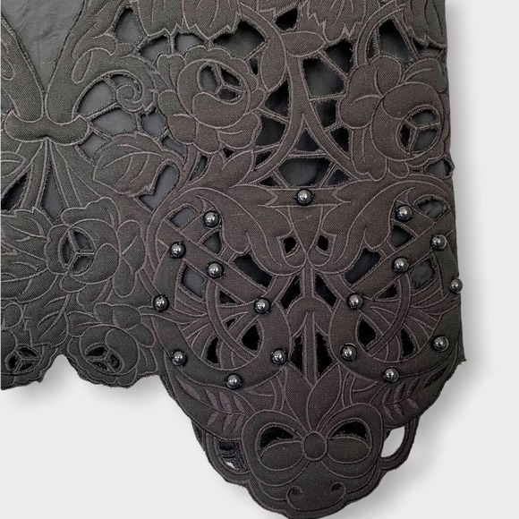 Manoush Jardin De Roses Beaded Top Black Size 6 - Picture 5 of 12